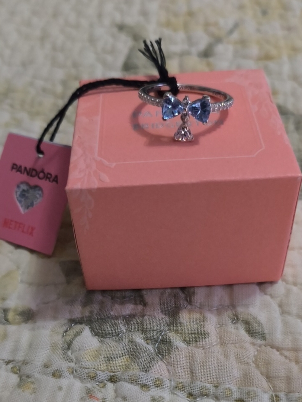 Pandora Bridgerton Blue Bow Ring
